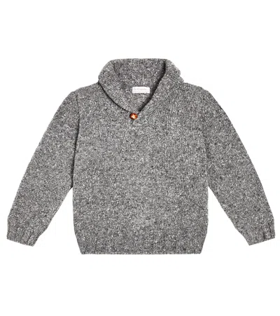 La Coqueta Kids' Goyo Wool-blend Sweater In Grey