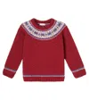 La Coqueta Intarsia Wool-blend Sweater In Red