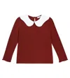 La Coqueta Iziar Cotton Jersey Top In Burgundy