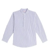 La Coqueta Jazmin Cotton Top In Light Blue Stripe
