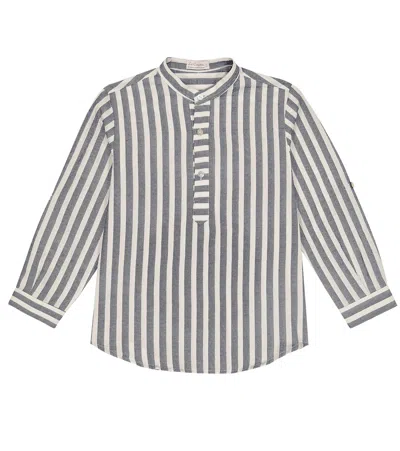 La Coqueta Kids' Hemd Jazmin In Blue Stripe