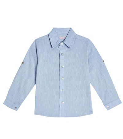 La Coqueta Kids' Hemd Lago Aus Baumwolle In Dusty Blue