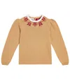 La Coqueta Lidia Wool-blend Intarsia Sweater In Beige