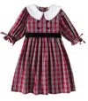 La Coqueta Lizette Tartan Cotton Dress In Red