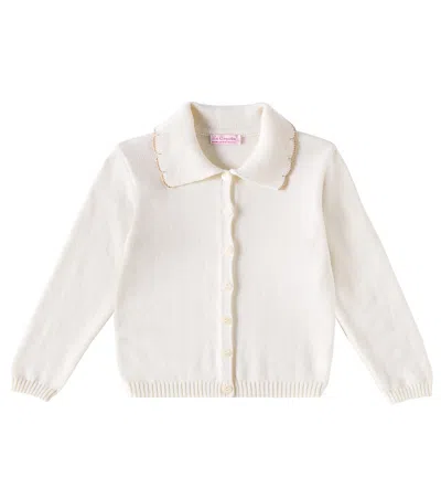 La Coqueta Kids' Luana Wool Cardigan In Weiss