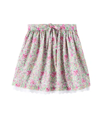 La Coqueta Kids' Luna Lace-trimmed Floral Cotton Skirt In Pink Floral