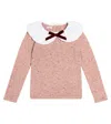 La Coqueta Lupita Wool-blend Sweater In Pink