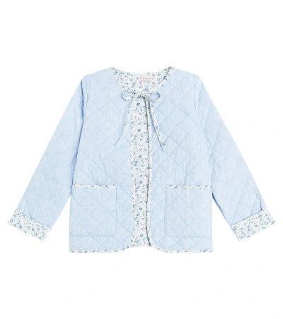 La Coqueta Kids' Maribel Cotton Jacket In Blue