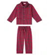 La Coqueta Navidad Plaid Cotton Pajamas In Red