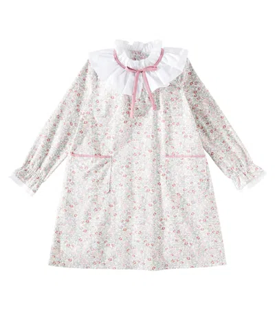 La Coqueta Kids' Odisea Floral Cotton Dress In Multicoloured