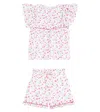 La Coqueta Oria Floral Cotton Pajamas In Red Poppies