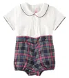 La Coqueta Baby Pablo Tartan Sweatshirt And Sweatpants Set In Navy Tartan