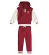 La Coqueta Paz Cotton Jersey Tracksuit In Burgundy