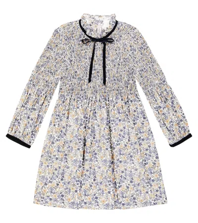 La Coqueta Kids' Raya Floral Cotton Dress In Multicoloured