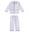 La Coqueta Romera Striped Cotton Pajamas In Blau