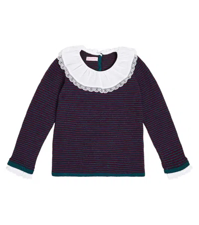 La Coqueta Kids' Savannah Striped Wool-blend Sweater In Multicoloured