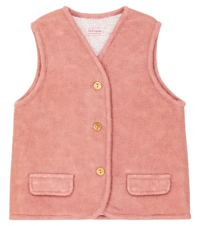 La Coqueta Kids' Valentina Wool-blend Vest In Pink