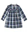 La Coqueta Vela Checked Dress And Bloomers Set In Blue