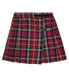 La Coqueta Zola Checked Cotton Skirt In Red