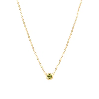 La Côte Club Women's Peridot August Birthstone Necklace 18k Gold Vermeil In Gray