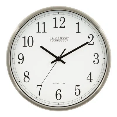 La Crosse Technology 12" Atomic Metal Wall Clock In Silver