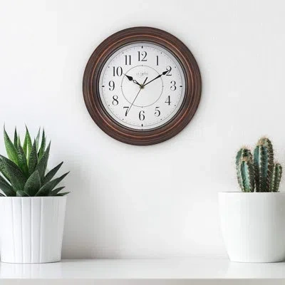 La Crosse Technology 12" Silent Quartz Wall Clock In Brown