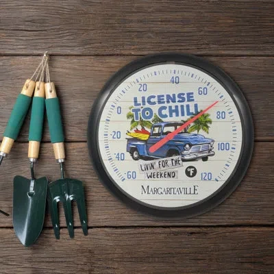 La Crosse Technology 13.25" Margaritaville "license To Chill"  Analog Dial Thermometer