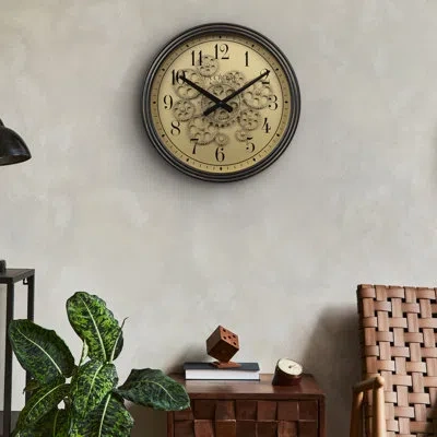 La Crosse Technology 15"  Metal Gears Quartz Wall Clock In Bronze