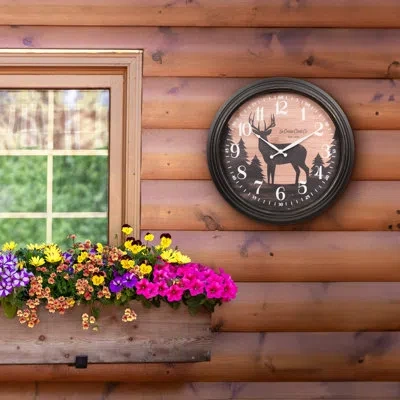 La Crosse Technology 15.75 In. Outdoor Northwoods Quartz Analog Clock In Brown