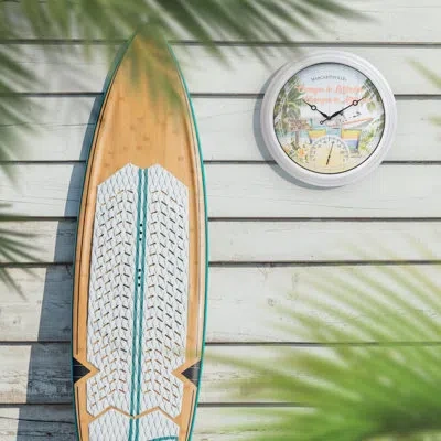La Crosse Technology 15.75" Indoor/outdoor Margaritaville Wall Clock W/ Temp In Multicolor