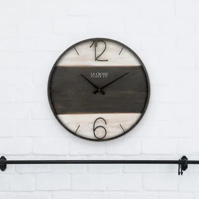 La Crosse Technology 16" Ironwood Metal Quartz Wall Clock In Brown