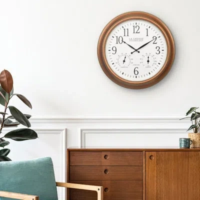 La Crosse Technology 404-59907-int 18-inch Indoor/outdoor Classic Atomic Analog Wall Clock In Orange
