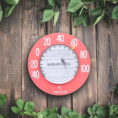 La Crosse Technology 8" Margaritaville Floating Analog Dial Thermometer In Salmon