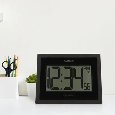 La Crosse Technology Atomic Digital Wall Clock In Black