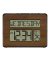 La Crosse Technology Backlight Atomic Full Calendar Digital Clock With Extra Large Digits In Brown