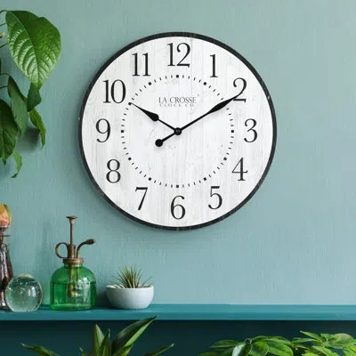 La Crosse Technology Avannah 15.75" Quartz Wall Clock In Black;white