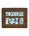 La Crosse Technology Backlight Atomic Full Calendar Digital Clock With Extra Large Digits In Brown