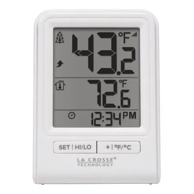 La Crosse Technology Battery Operated Wireless Digital Thermometer In White