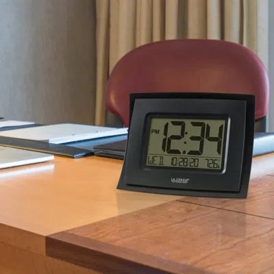 La Crosse Technology Digital Quartz Alarm Tabletop Clock In Black