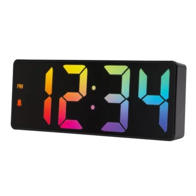 La Crosse Technology Gradient Digital Electric Tabletop Clock With Alarm Black