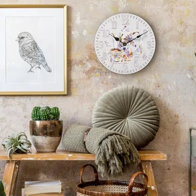 La Crosse Technology La Crosse Clock 404-2631t-int 12 Inch Tea Time Quartz Analog Wall Clock In Beige