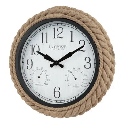 La Crosse Technology La Crosse Rope 14" Quartz Wall Clock In Black;brown;white
