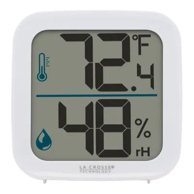 La Crosse Technology Monochromatic Digital Indoor Thermometer With Humidity In White