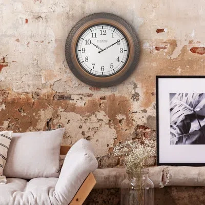 La Crosse Technology Quartz Metal Wall Clock In Bronze