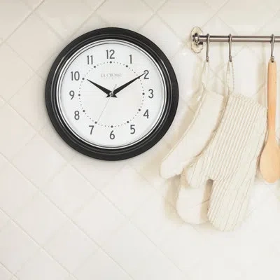 La Crosse Technology Retro Diner Quartz 9.5" Wall Clock In Black