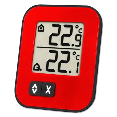 La Crosse Technology Small Digital Indoor & Outdoor Thermometer In Red