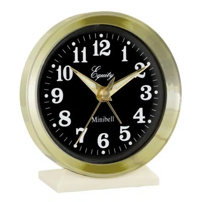 La Crosse Technology Traditional Analog Metal Alarm Tabletop Clock In Gold/white In Gold,white