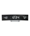 La Crosse Technology White Curved Alarm Clock With Mirrored Led Lens Display In White