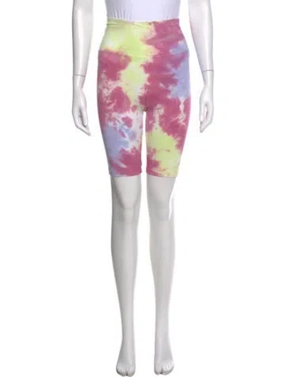 Pre-owned La Detresse Floral Print Knee-length Shorts In Green