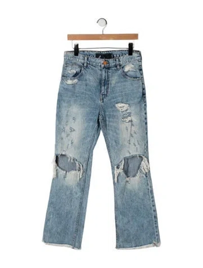 Pre-owned La Detresse High-rise Flared Jeans In Blue